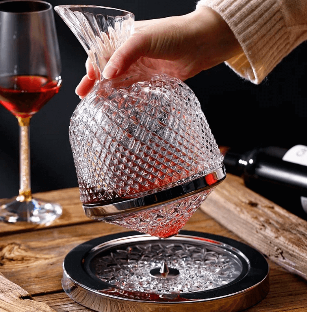 360° Rotierender Kristall-Weindekanter