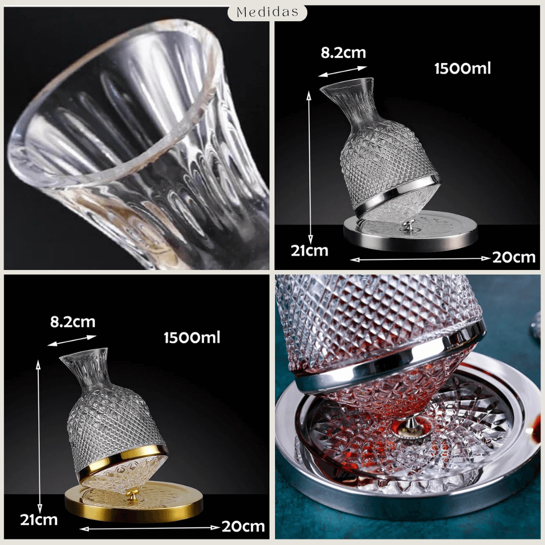 360° Rotierender Kristall-Weindekanter