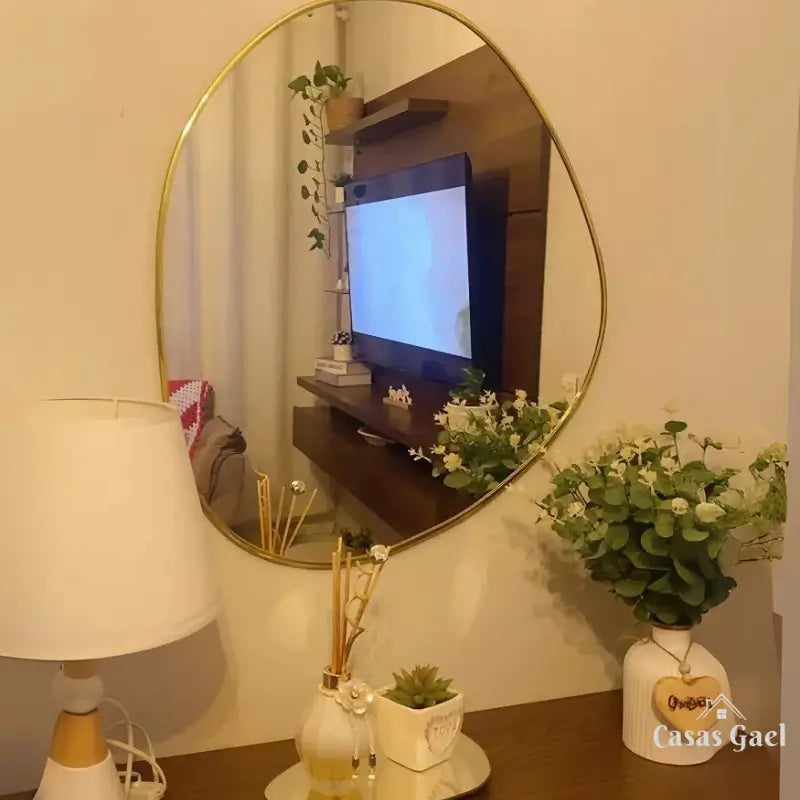 Nordhöhe Organischer Spiegel mit Rahmen