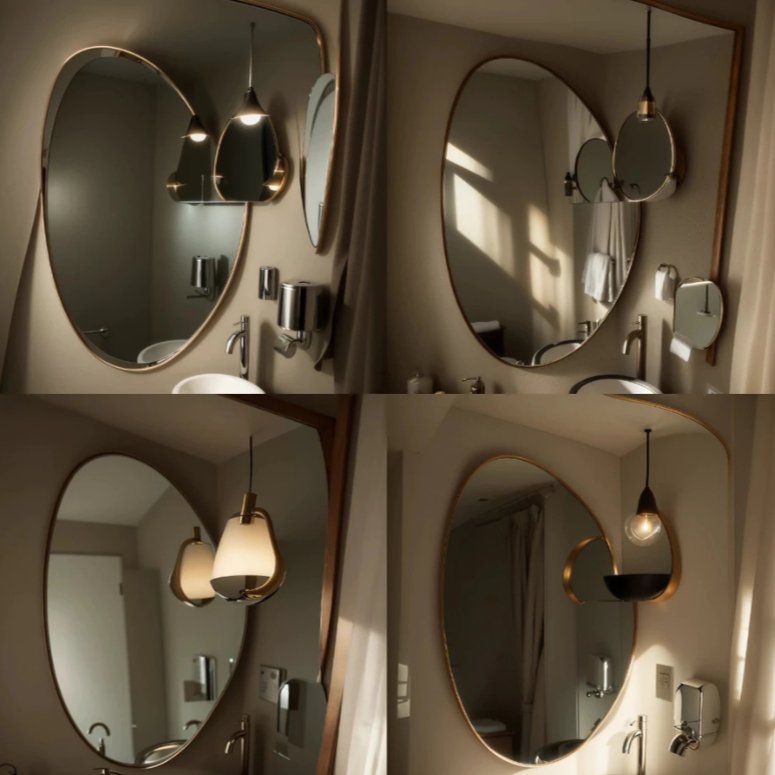 Nordhöhe Organischer Spiegel mit Rahmen