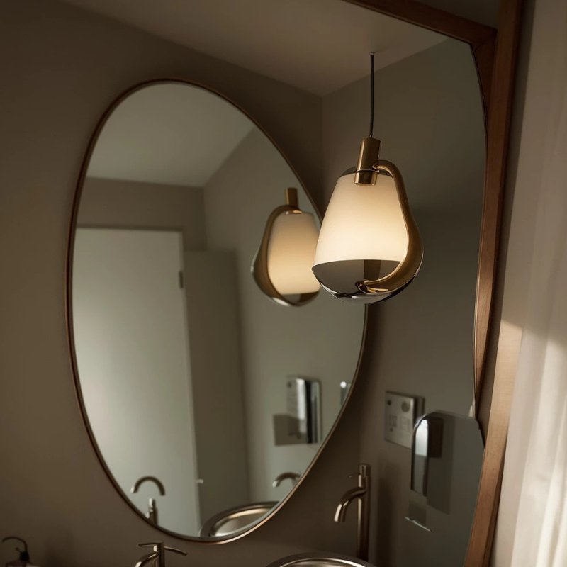 Nordhöhe Organischer Spiegel mit Rahmen