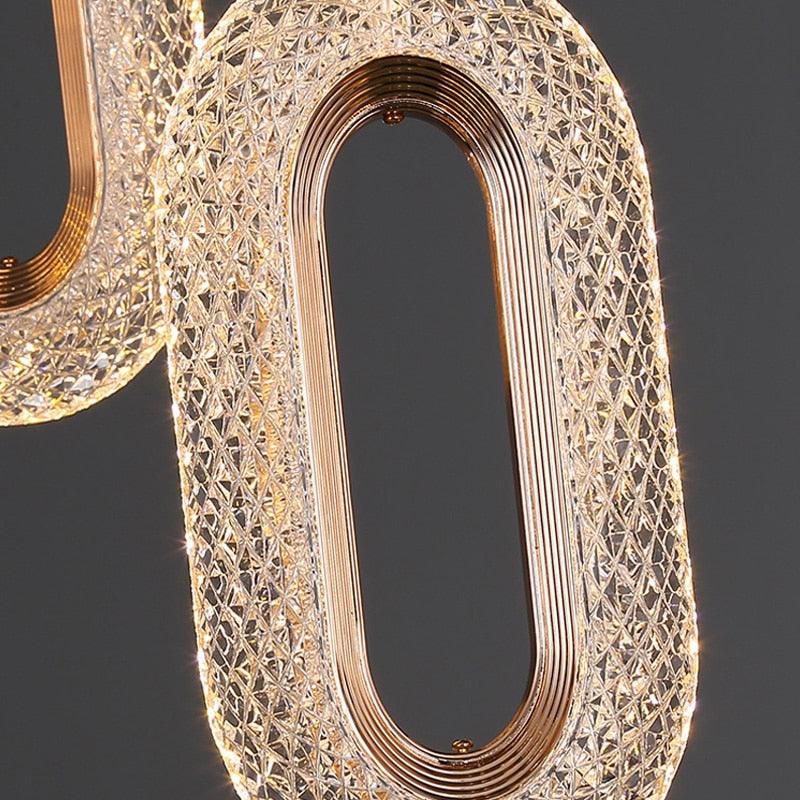 Vintage Oval-Kristall-Pendelleuchte