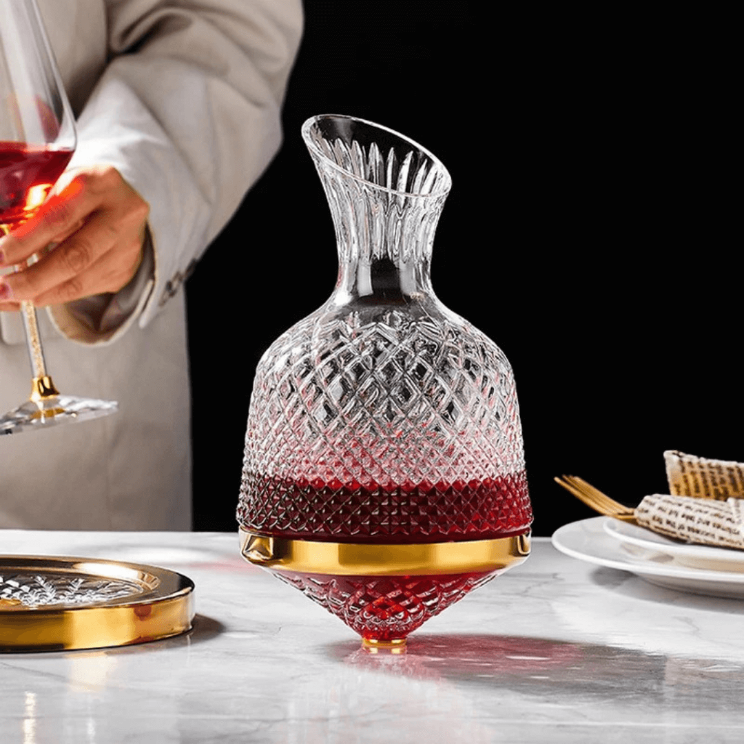 360° Rotierender Kristall-Weindekanter