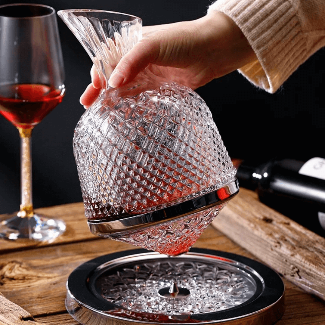 360° Rotierender Kristall-Weindekanter