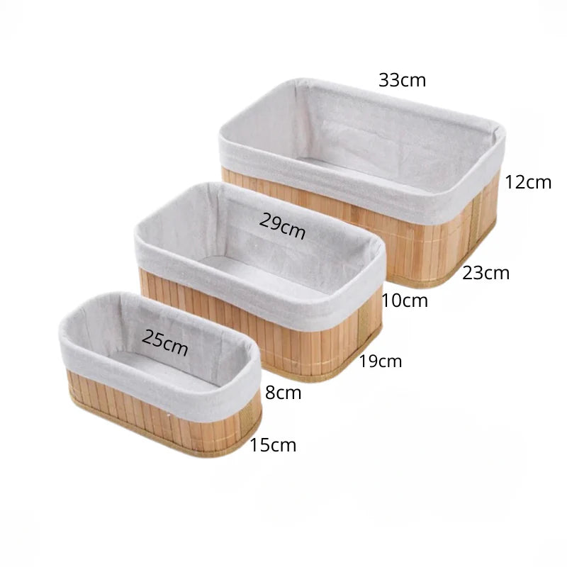 Nordhöhe Bambus Aufbewahrungskörbe – 3-teiliges Set