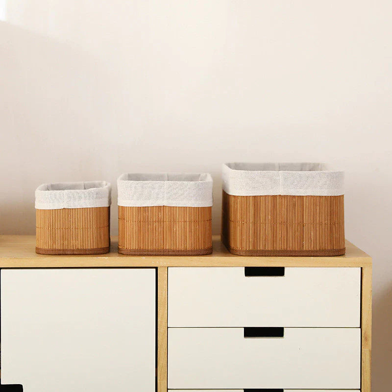 Nordhöhe Bambus Aufbewahrungskörbe – 3-teiliges Set