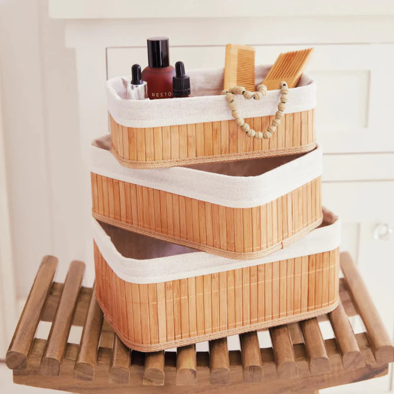 Nordhöhe Bambus Aufbewahrungskörbe – 3-teiliges Set