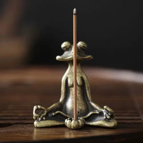 Yoga-Frosch Skulptur aus Massivbronze