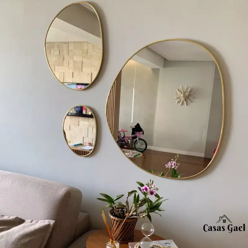 Nordhöhe Organischer Spiegel mit Rahmen