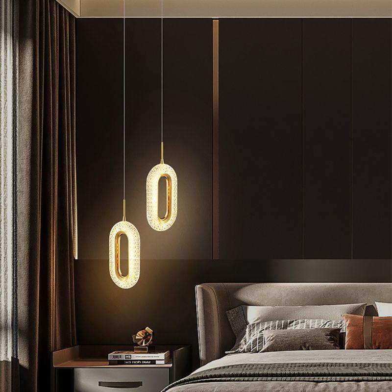 Vintage Oval-Kristall-Pendelleuchte